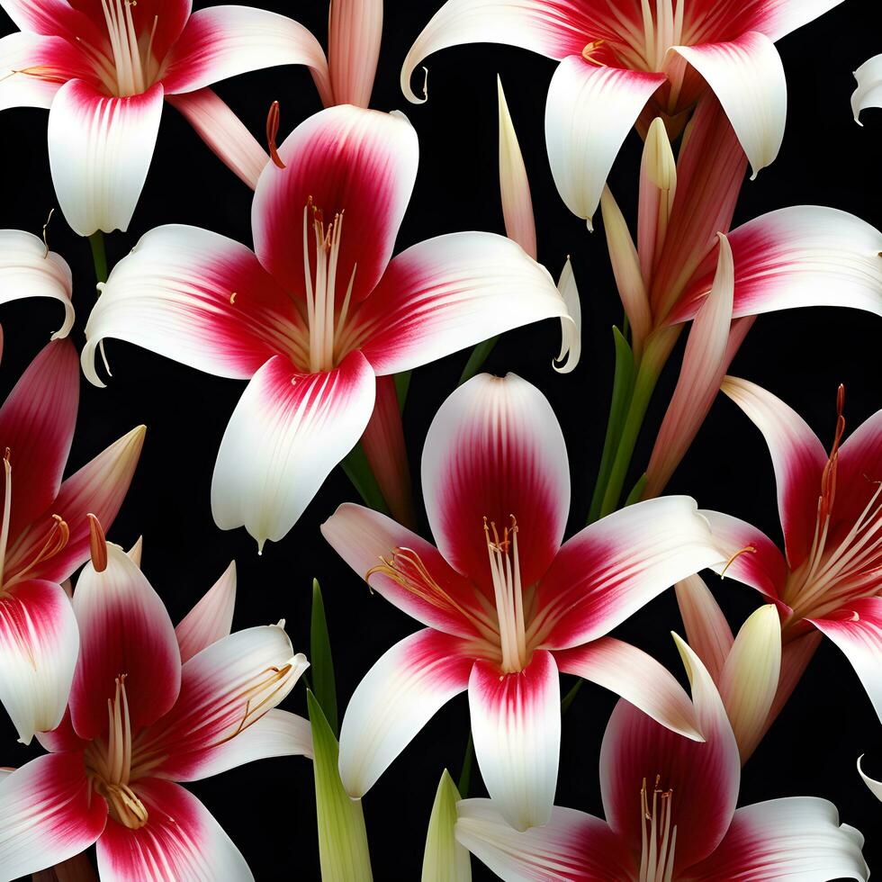 vibrant contrast crinum flower on a dark background. ai generative photo