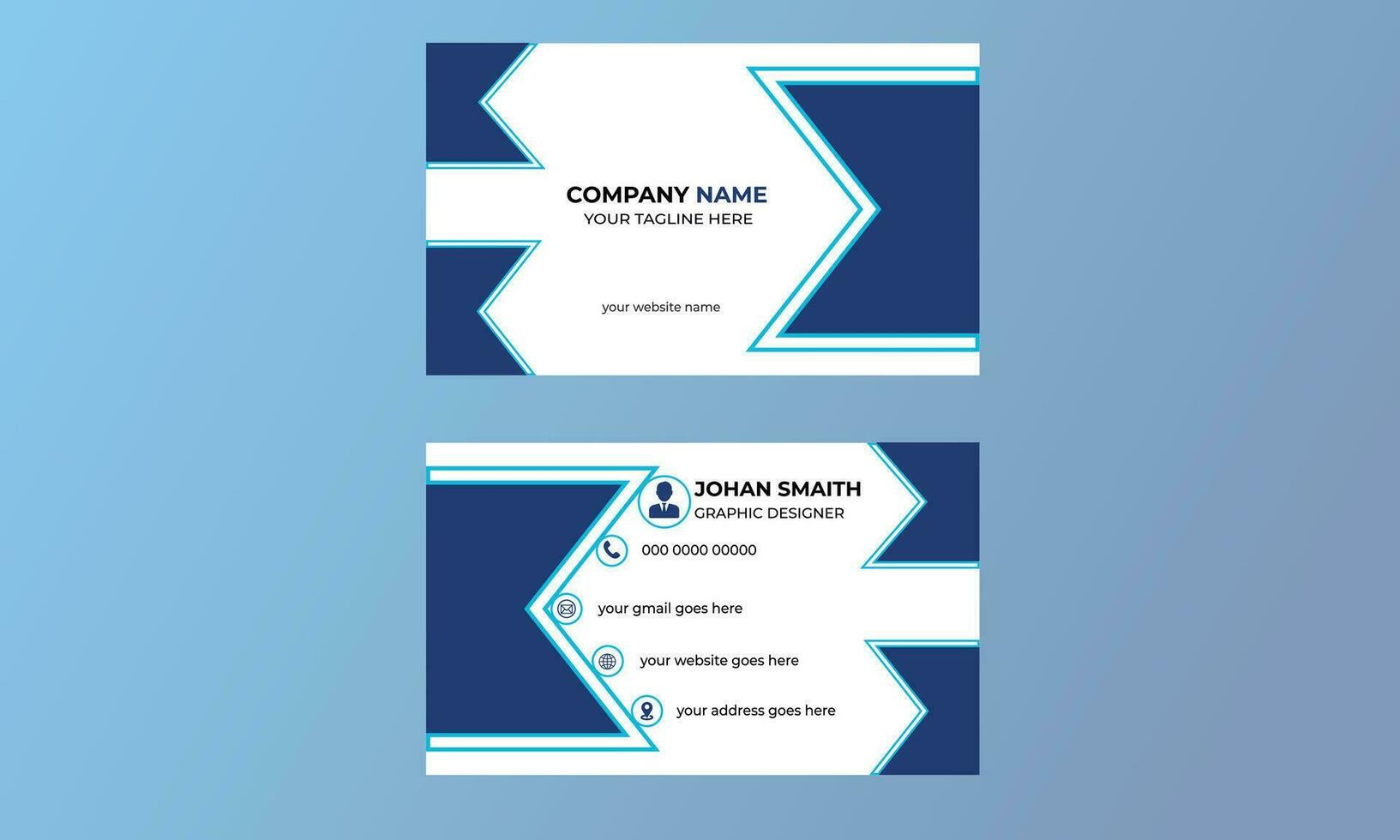 Abstract stylish wave business card template design Free Vector