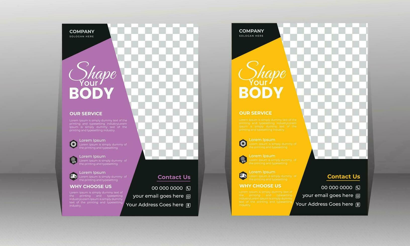 Gym Fitness Body Flyer and poster design template vector