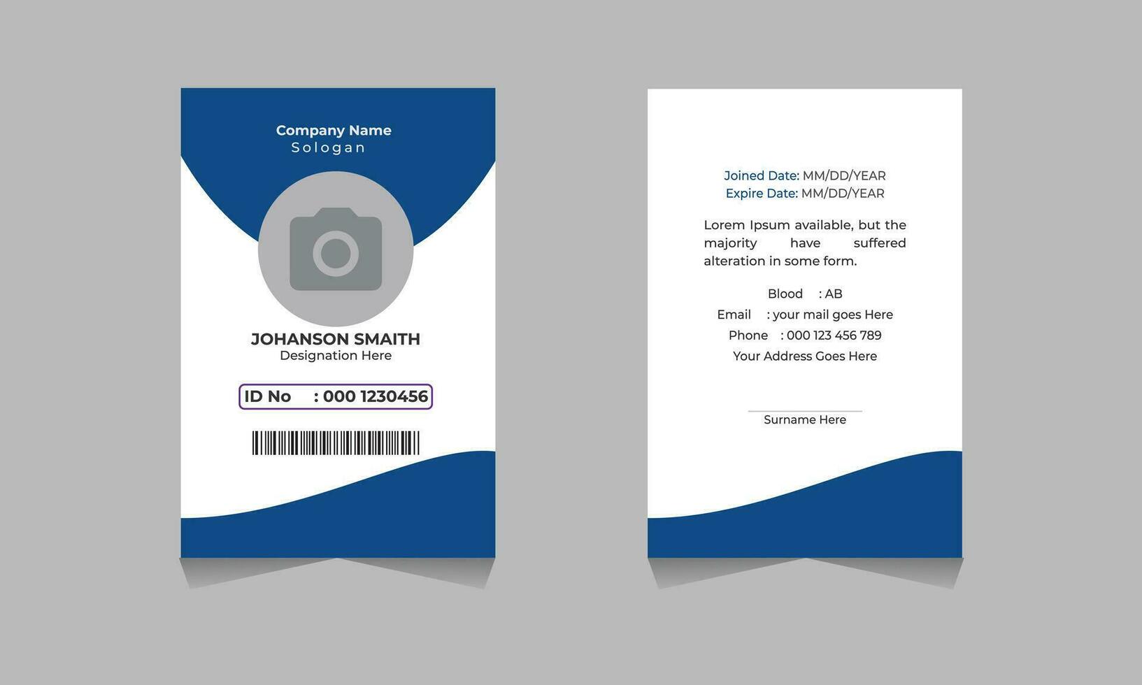 Creative company id card template Free Vector