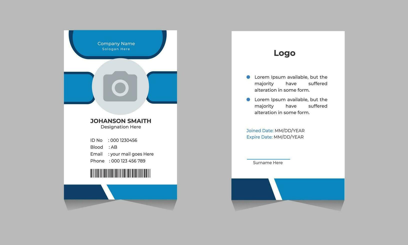 Creative id card template design Free Vector