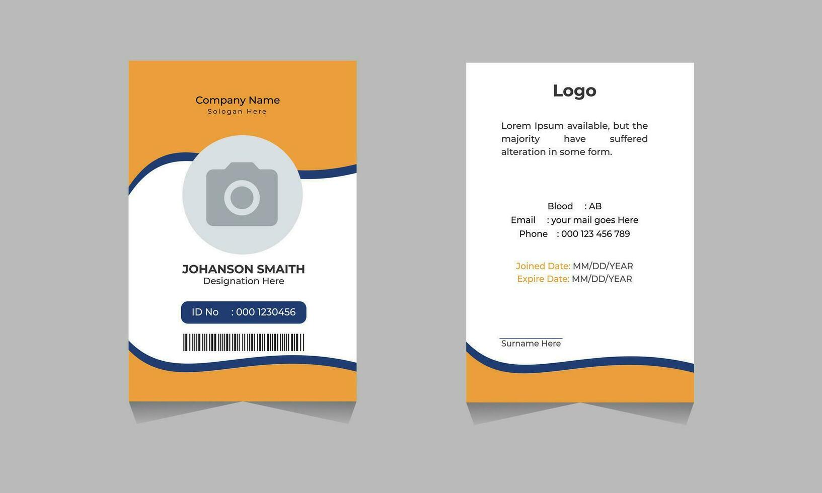 Official ID Card Template  Free Vector