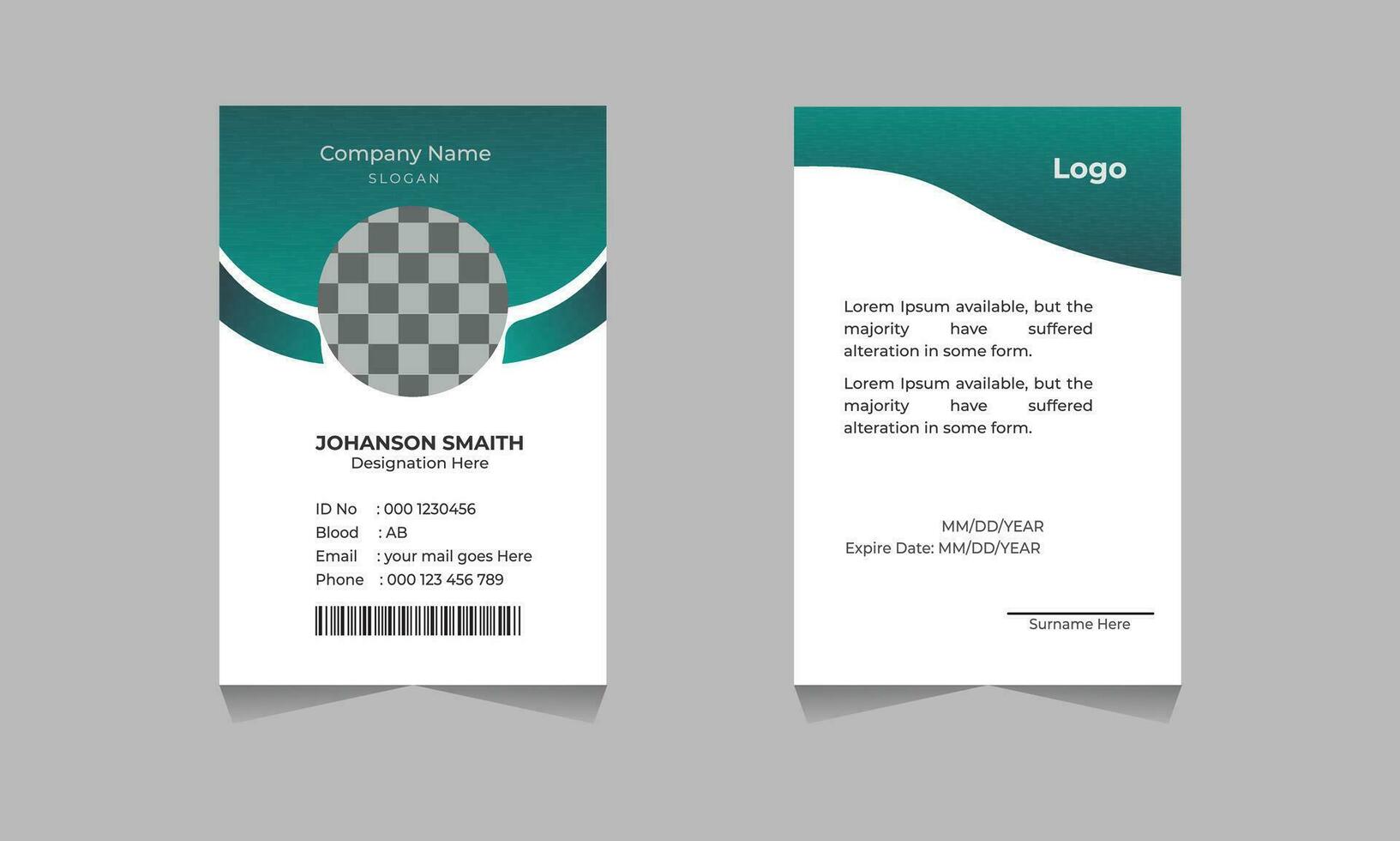 corporativo carné de identidad tarjeta modelo gratis vector