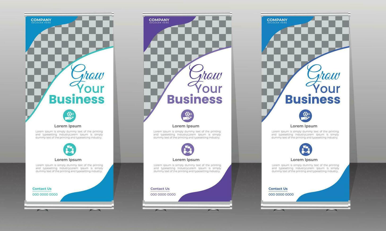 Modern Corporate Roll Up Banner Design Stand Template Free Vector