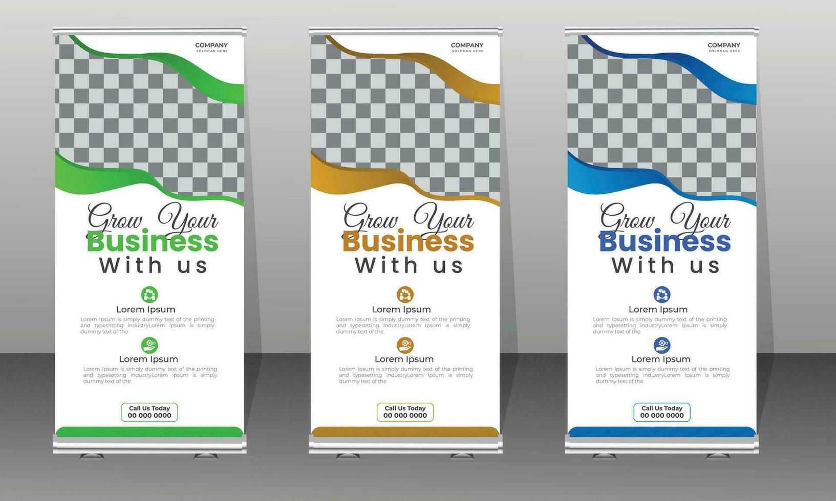 Attractive modern roll up banner design template for your business Free Vector