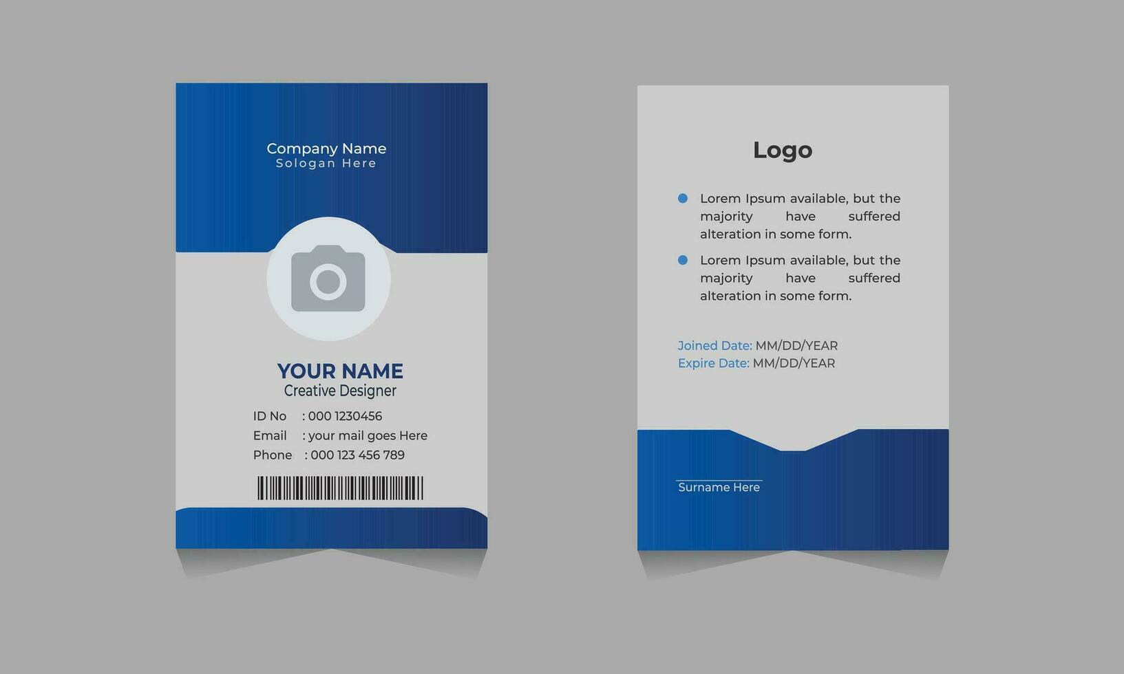 Official ID Card Template  Free Vector
