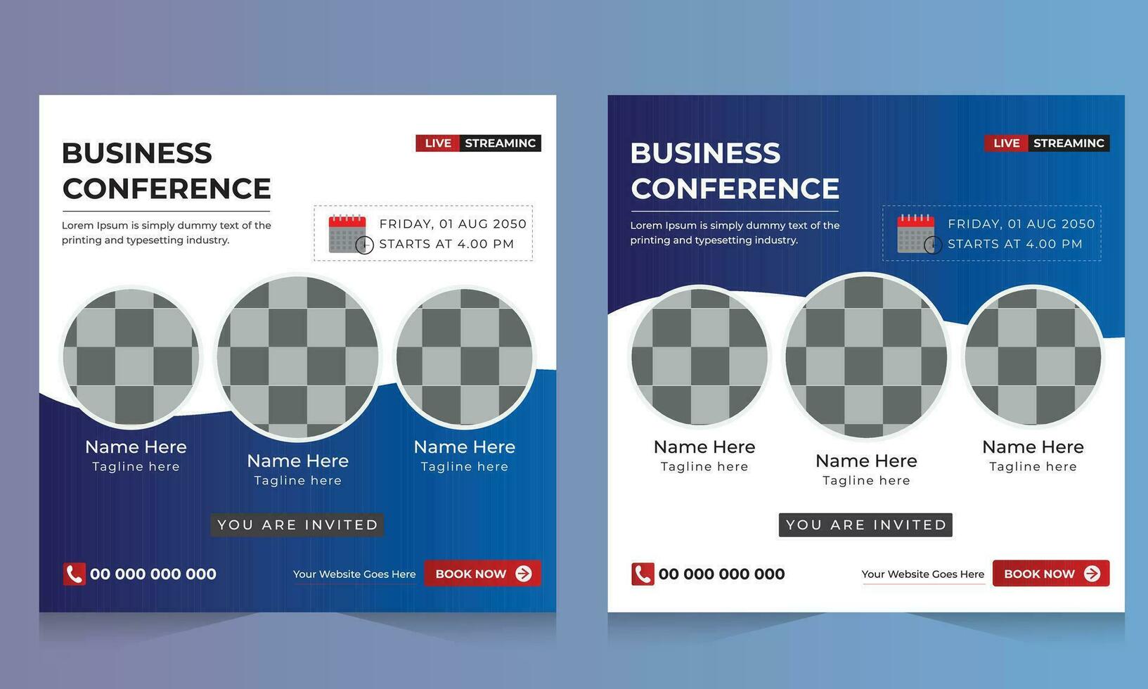 abstract business conference social media post webinar banner Free Vector