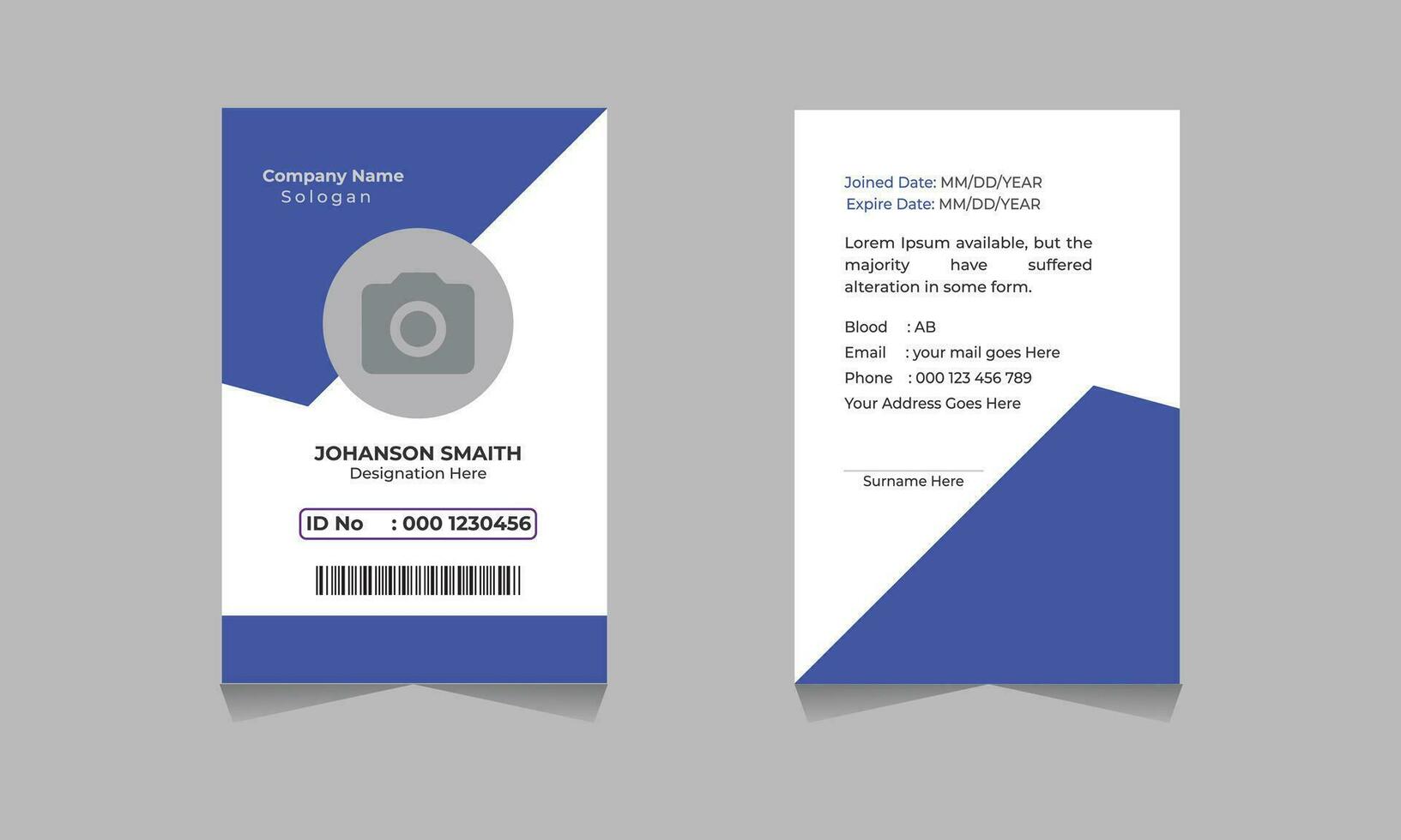 Creative company id card template Free Vector