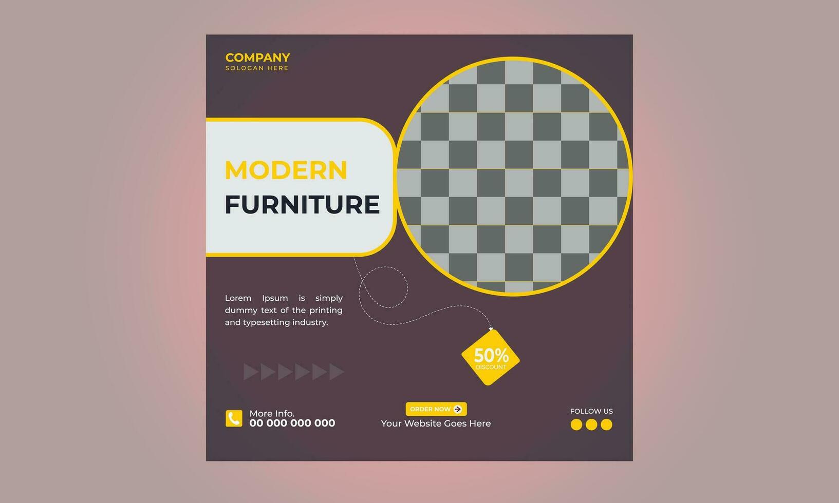 social media post template for furniture household marketing and sale promo layout Free Vector