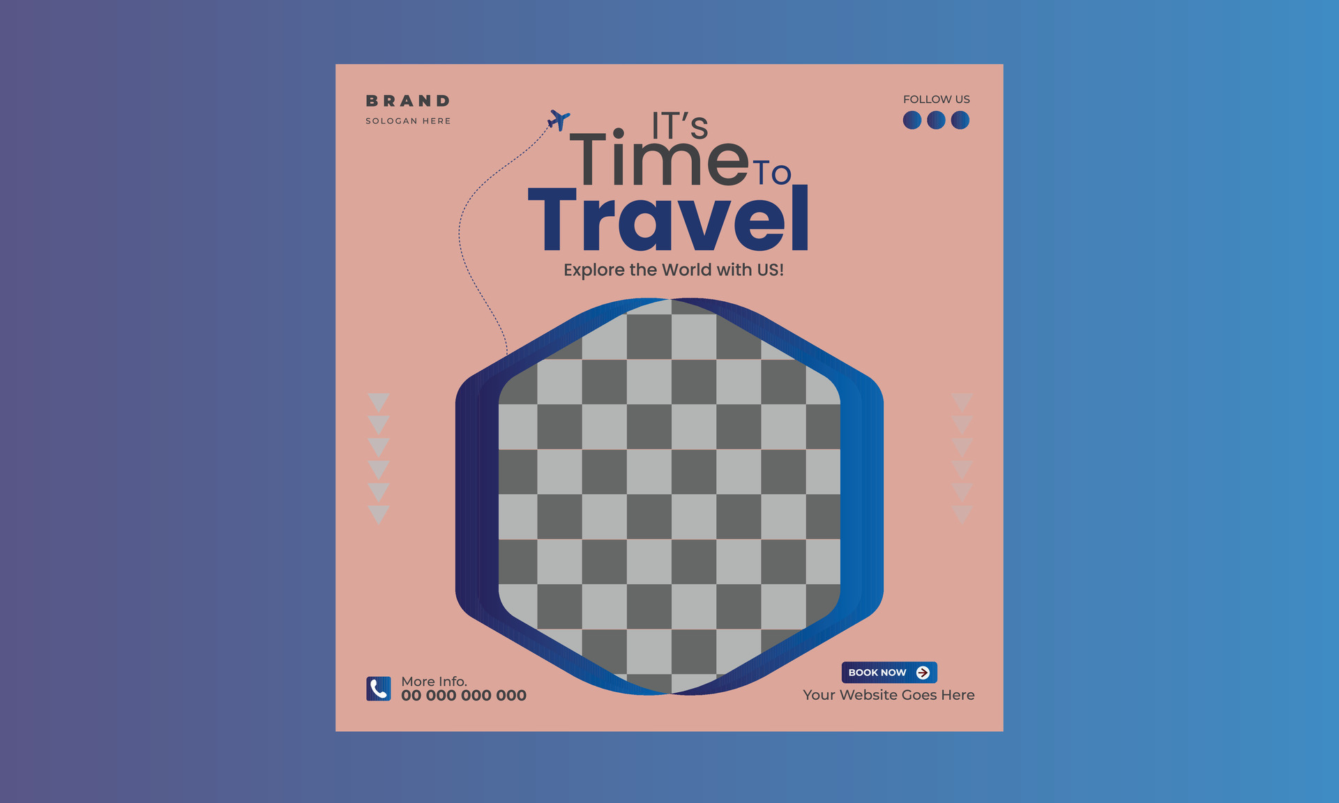 Travel promotion banner travelling business marketing social media post