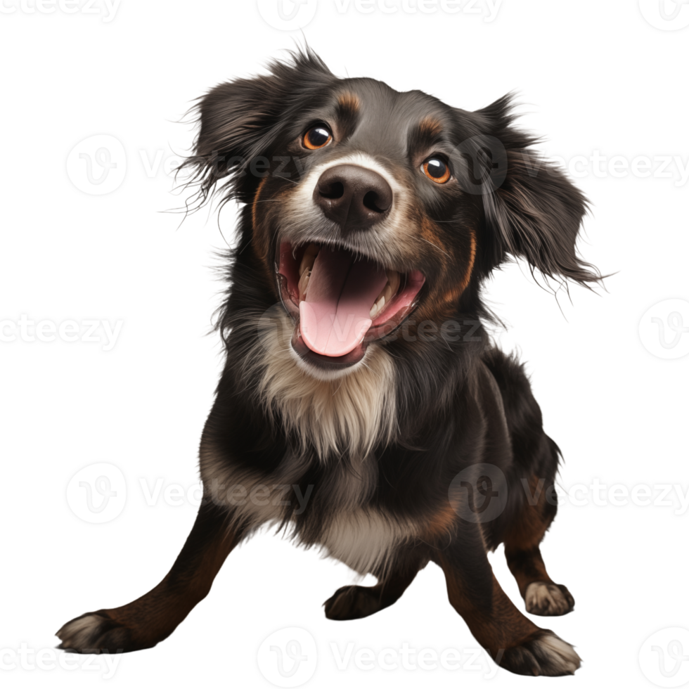 Cute playful and adroable dog transparent background AI Generative png