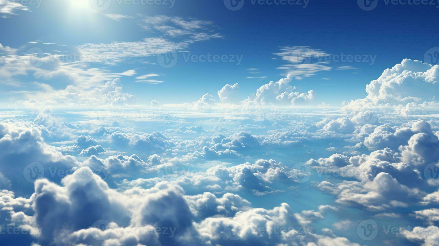 AI Generated Sunnyday bluesky with clouds photo