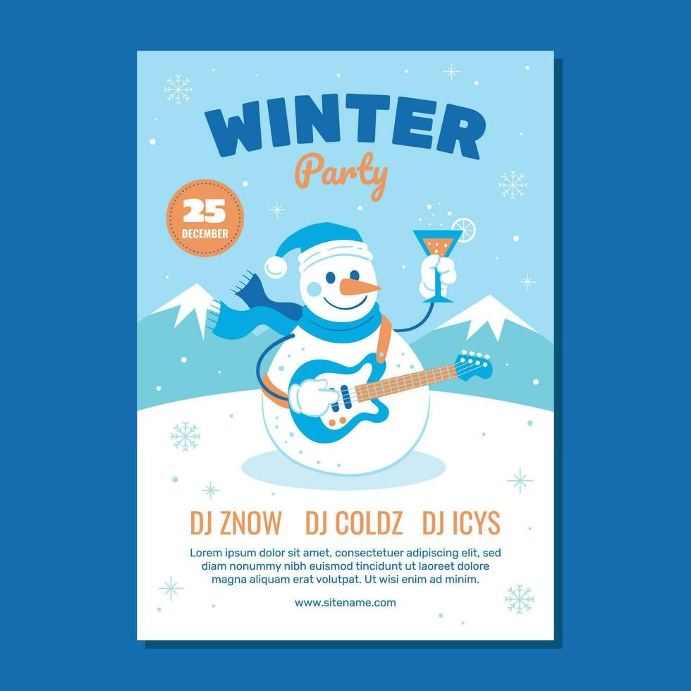 invierno fiesta póster volantes vector