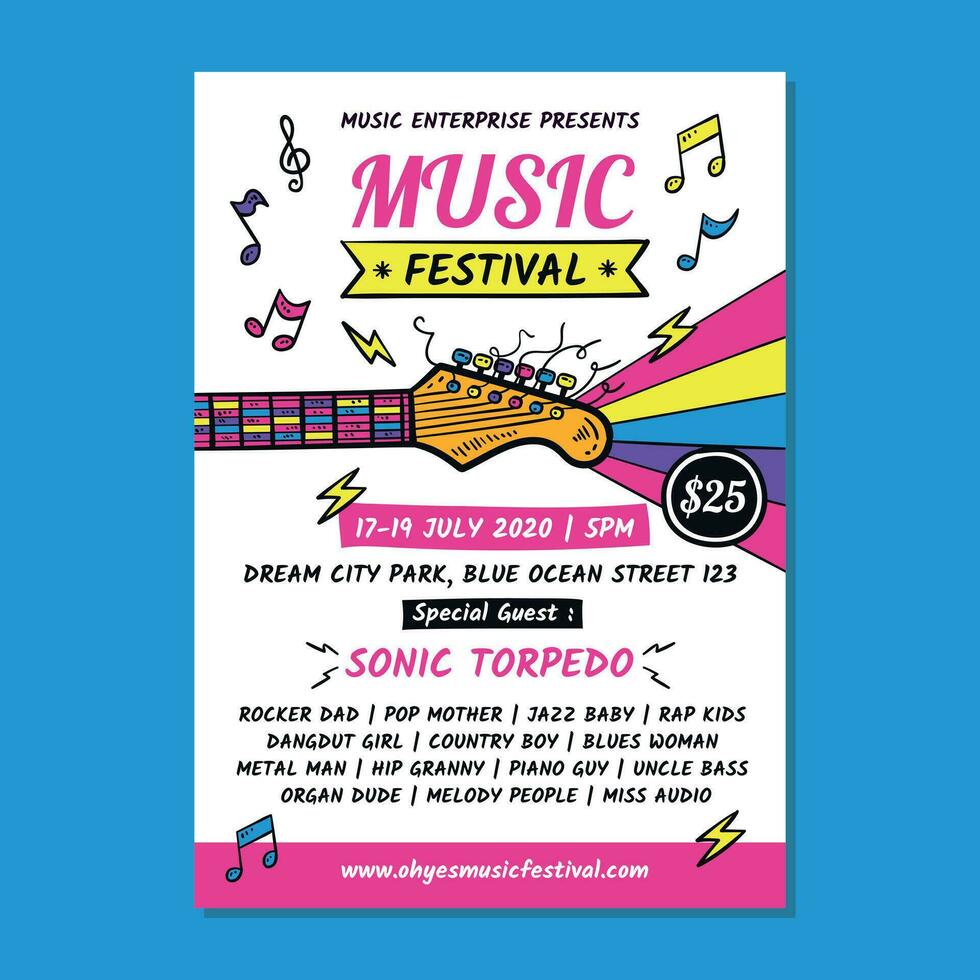 Music Festival Poster Flyer vector