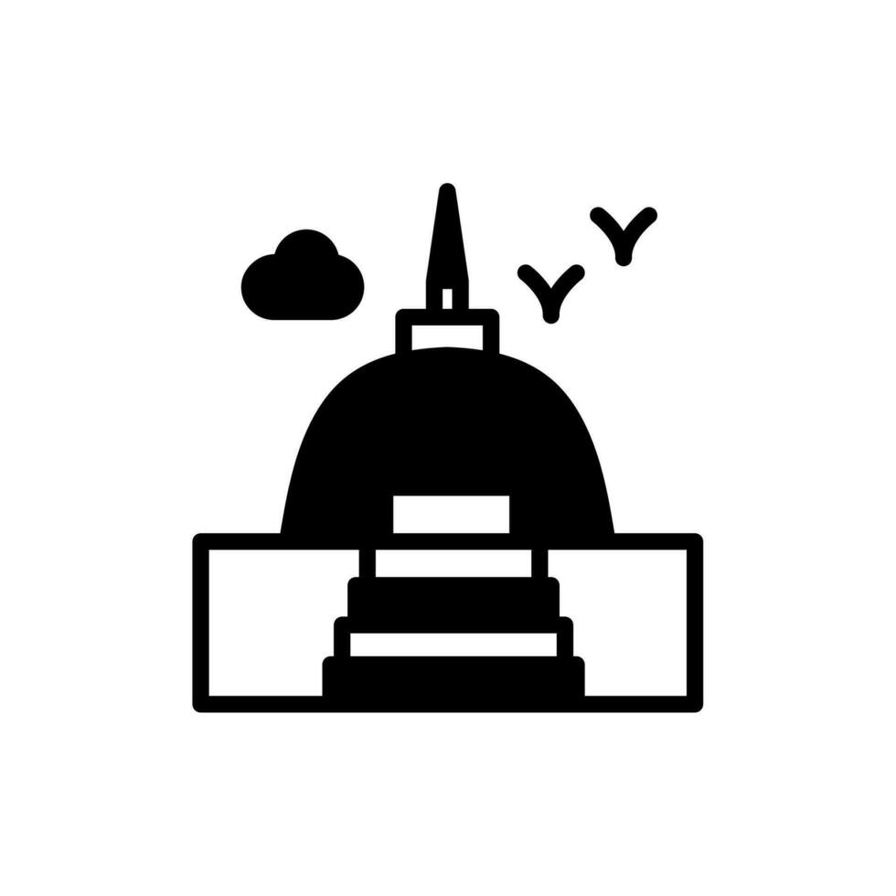 Buddhist Dagoba icon in vector. Illustration vector