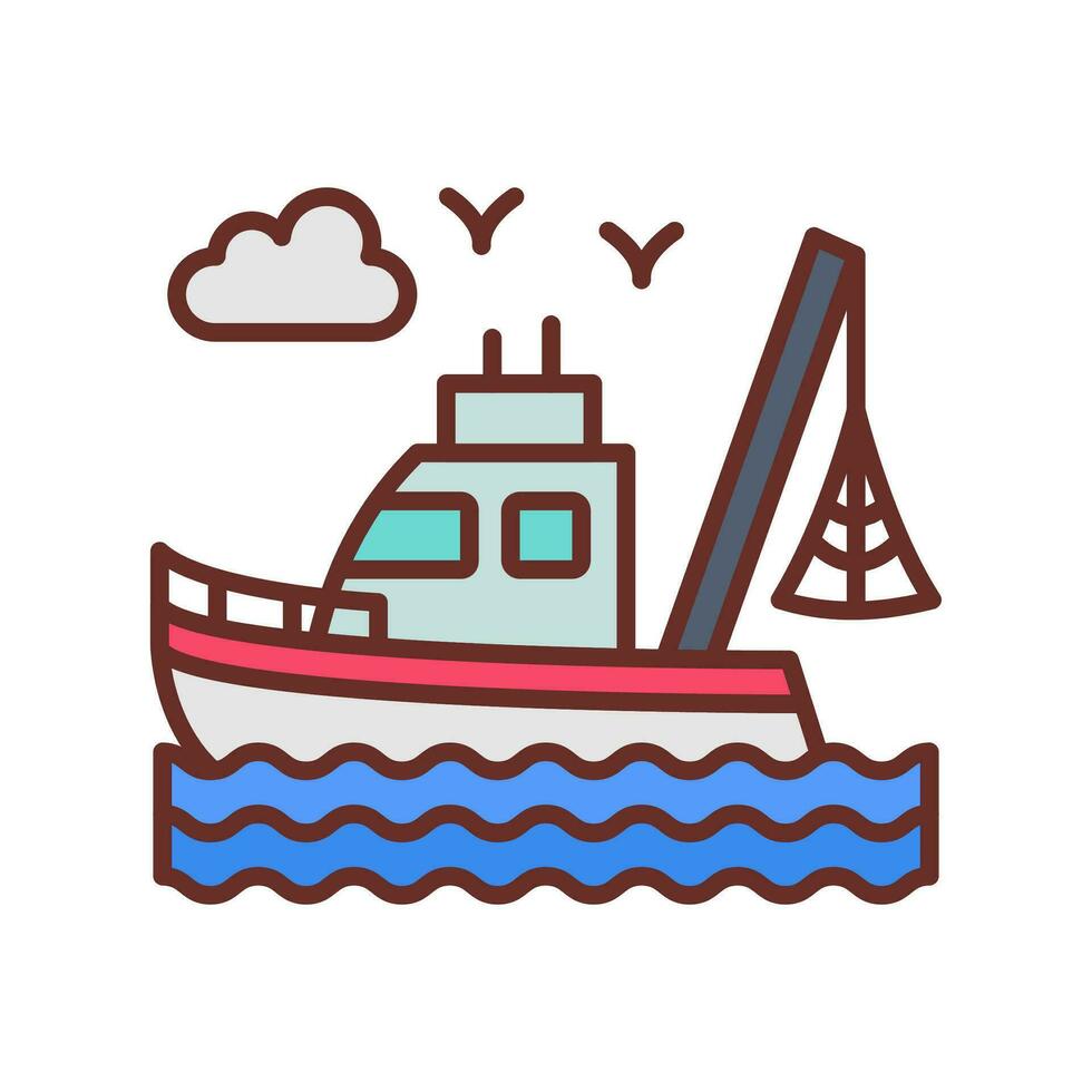 Fishing Boat icon in vector. Illustration vector