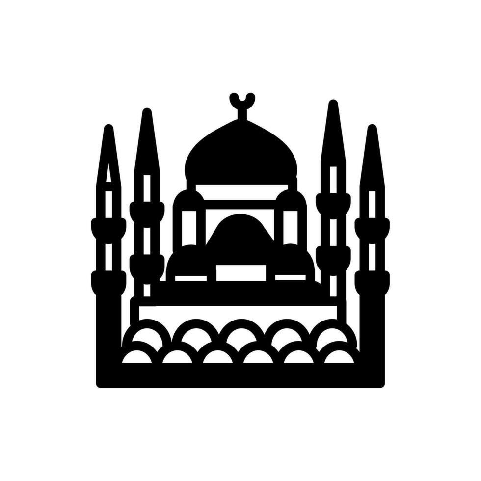 azul mezquita icono en vector. ilustración vector