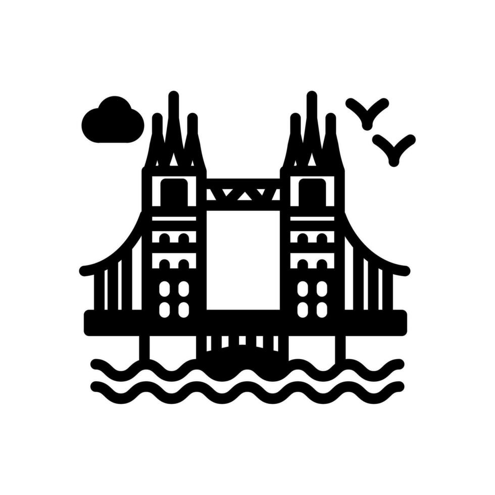 torre puente icono en vector. ilustración vector