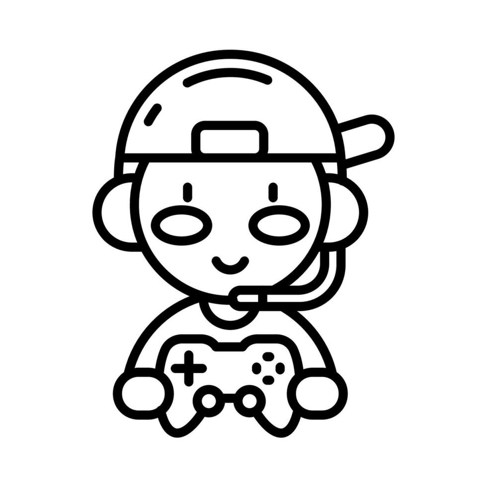 Child Gamer icon in vector. Illustration vector