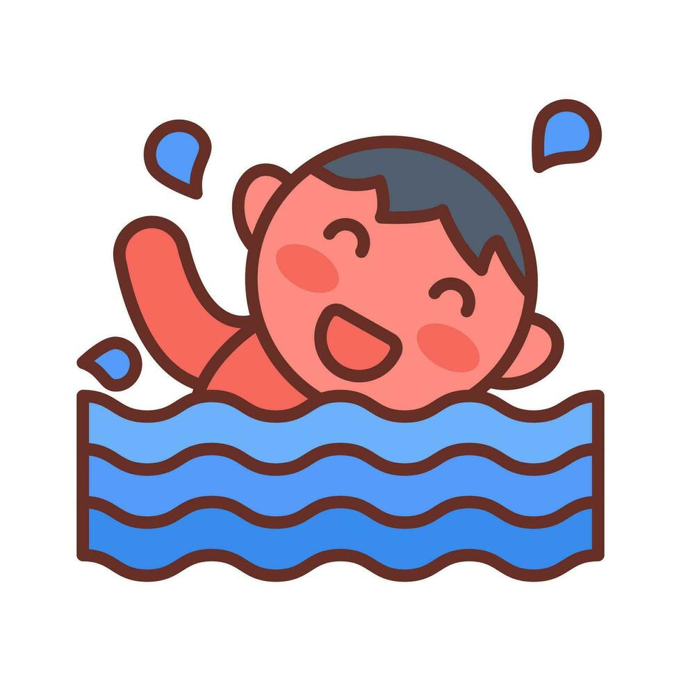 Swimming icon in vector. Illustration vector