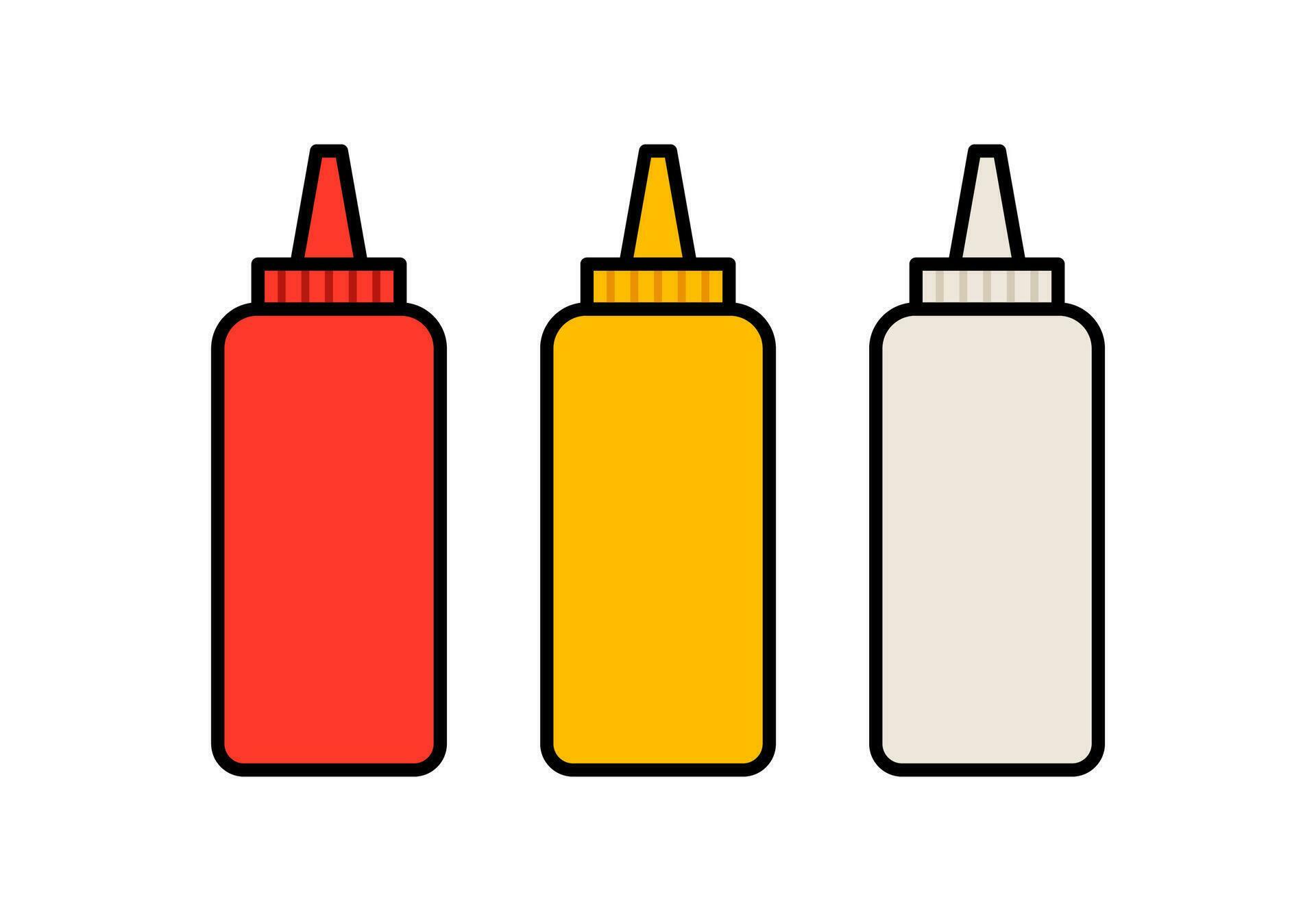 Cartoon Condiment Bottles Vector Illustration 34051691 Vector Art at