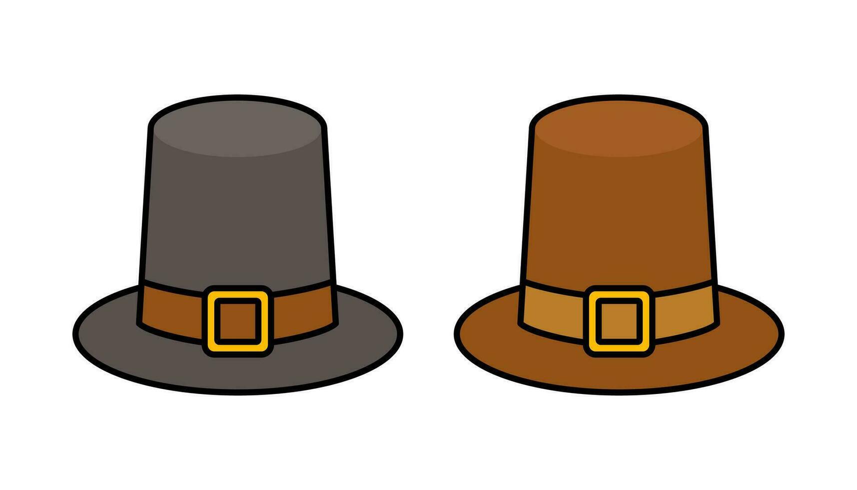 Flat Design Pilgrim Hat With Outline vector