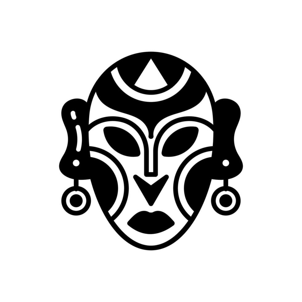 africano máscara icono en vector. ilustración vector