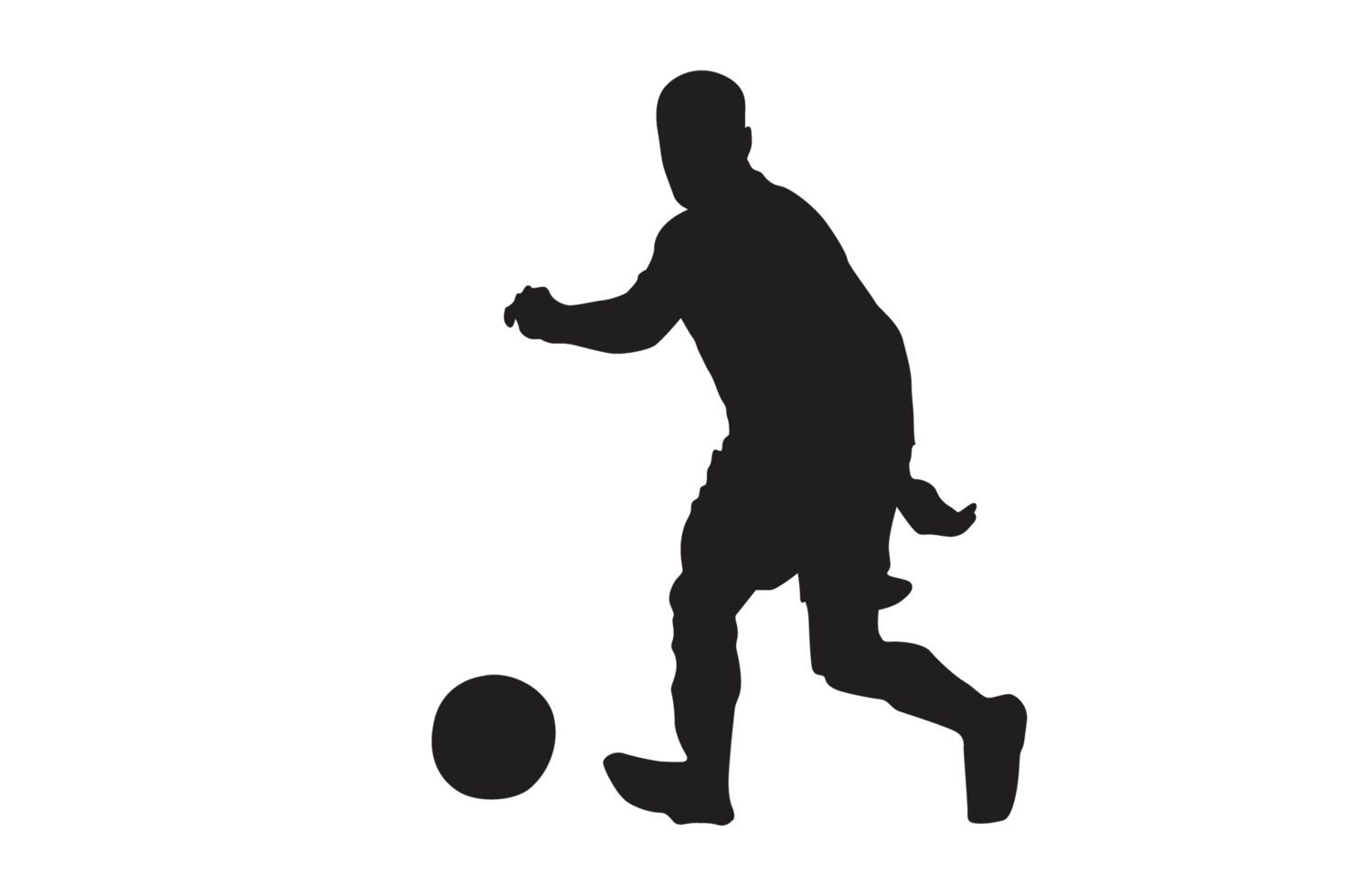 Pose of Football Player - Soccer Player Silhouette Pattern Background png