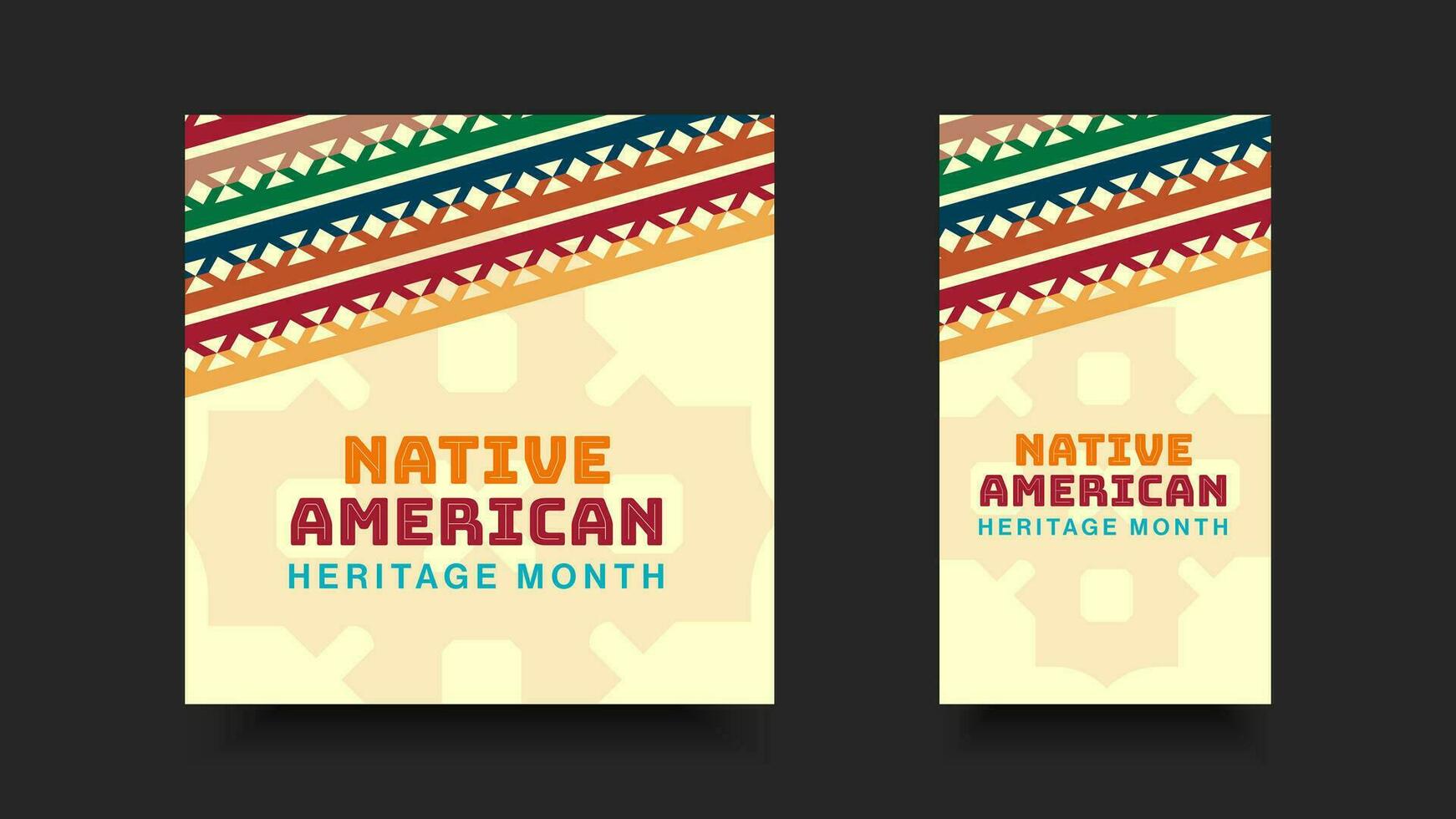 Native American Heritage Month. Background design with abstract ornaments celebrating Native Indians in America. vector