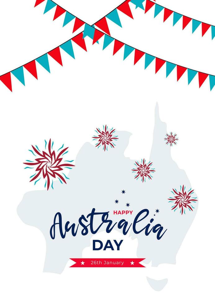 Happy Australia day. Greeting illustration vector design template for background, banner, advertising.