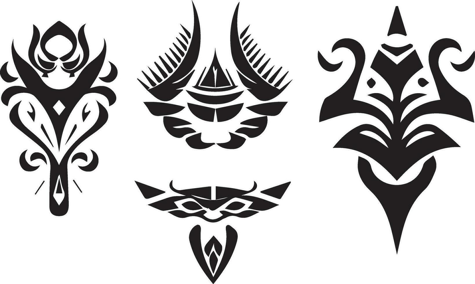 Tribal tattoo design vector silhouette illustration, tribal tattoo design