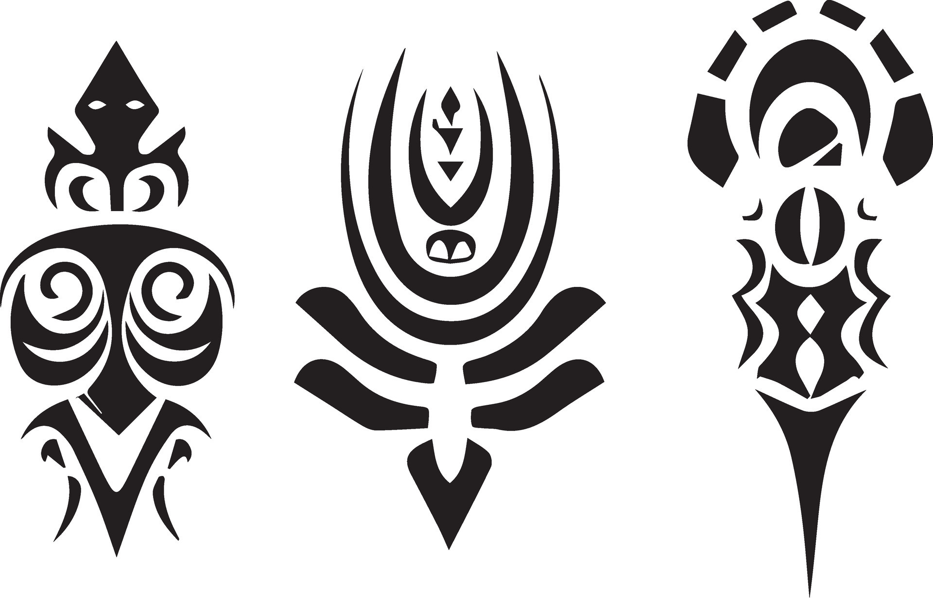 Tribal tattoo design vector silhouette illustration, tribal tattoo ...