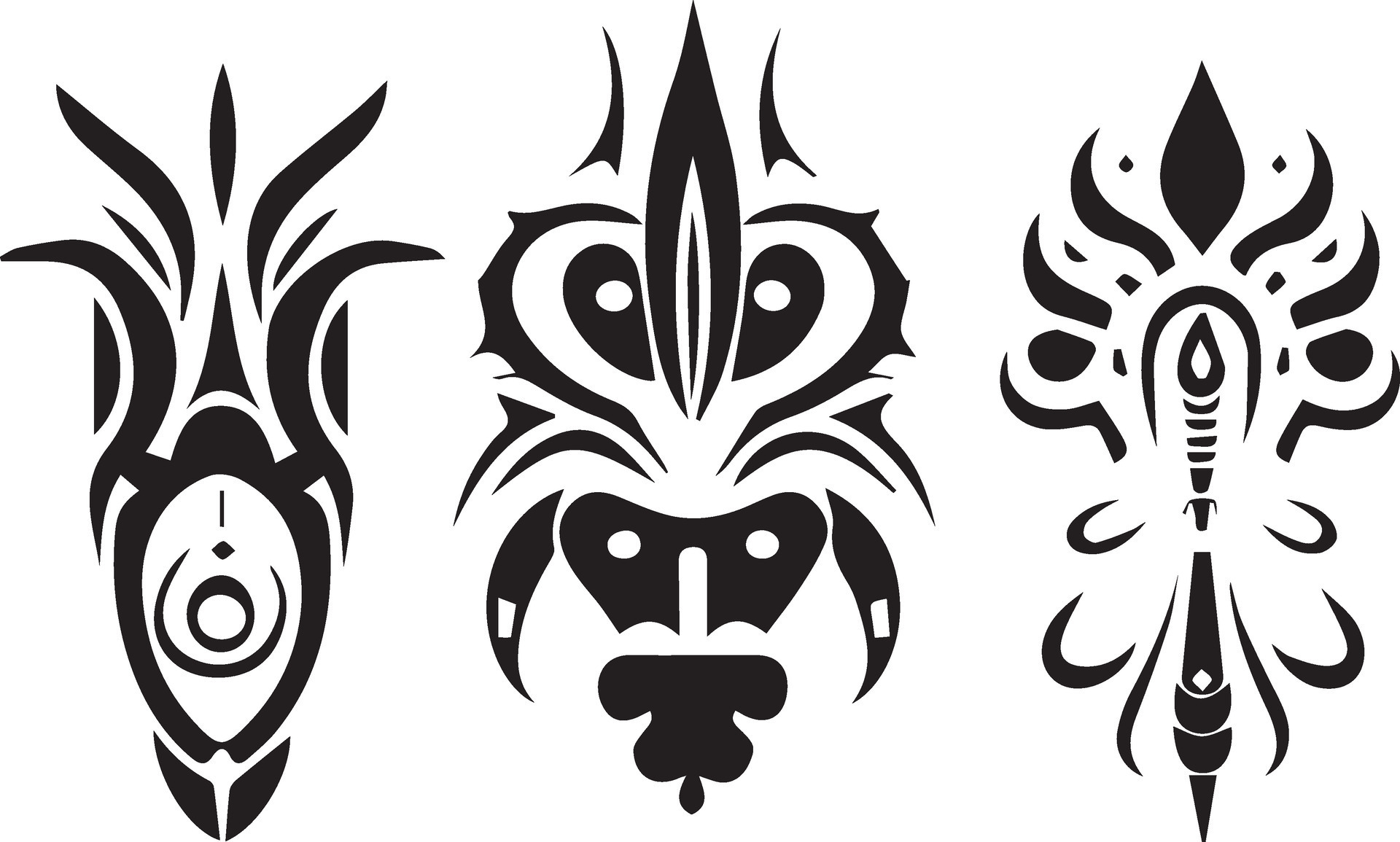 Tribal tattoo design vector silhouette illustration, tribal tattoo ...