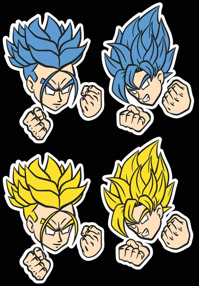 goku pegatinas vector tatuaje color