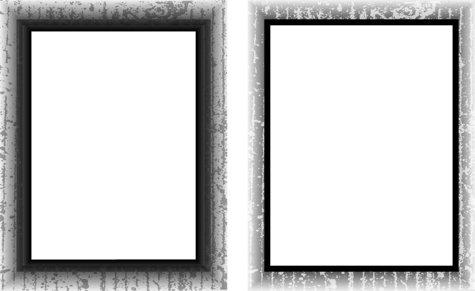 grunge frame with square frame vector, Black and white Grunge photo frame, Grunge border background. Abstract vintage grunge round stock brush album element, square vector template old photo frame