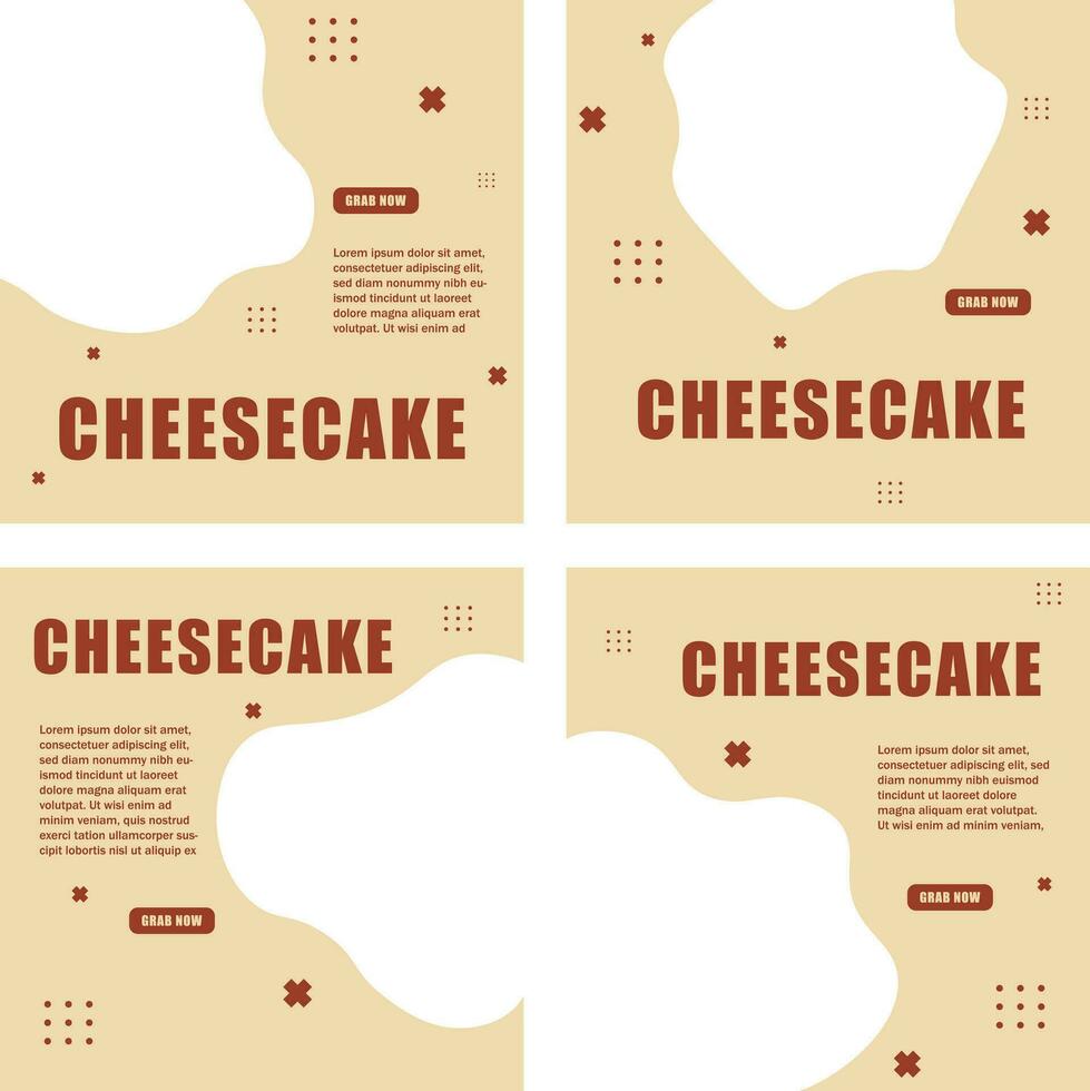 cheesecake template for promoting your social media vector