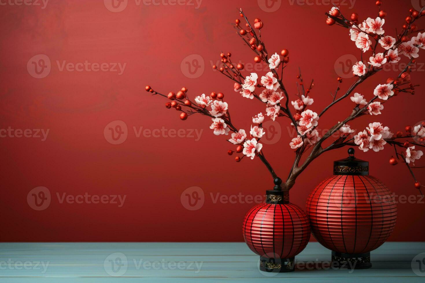 Chinese lantern for festives with copy space AI Generated photo