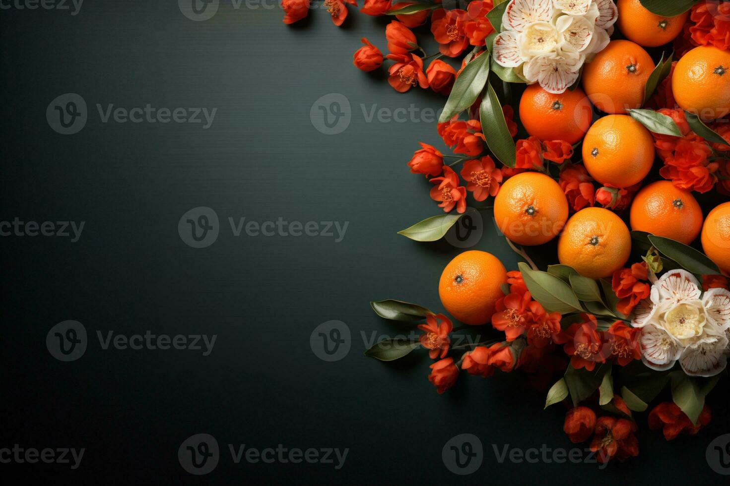 Chinese New Year decoration with Copy space for text, AI generated photo