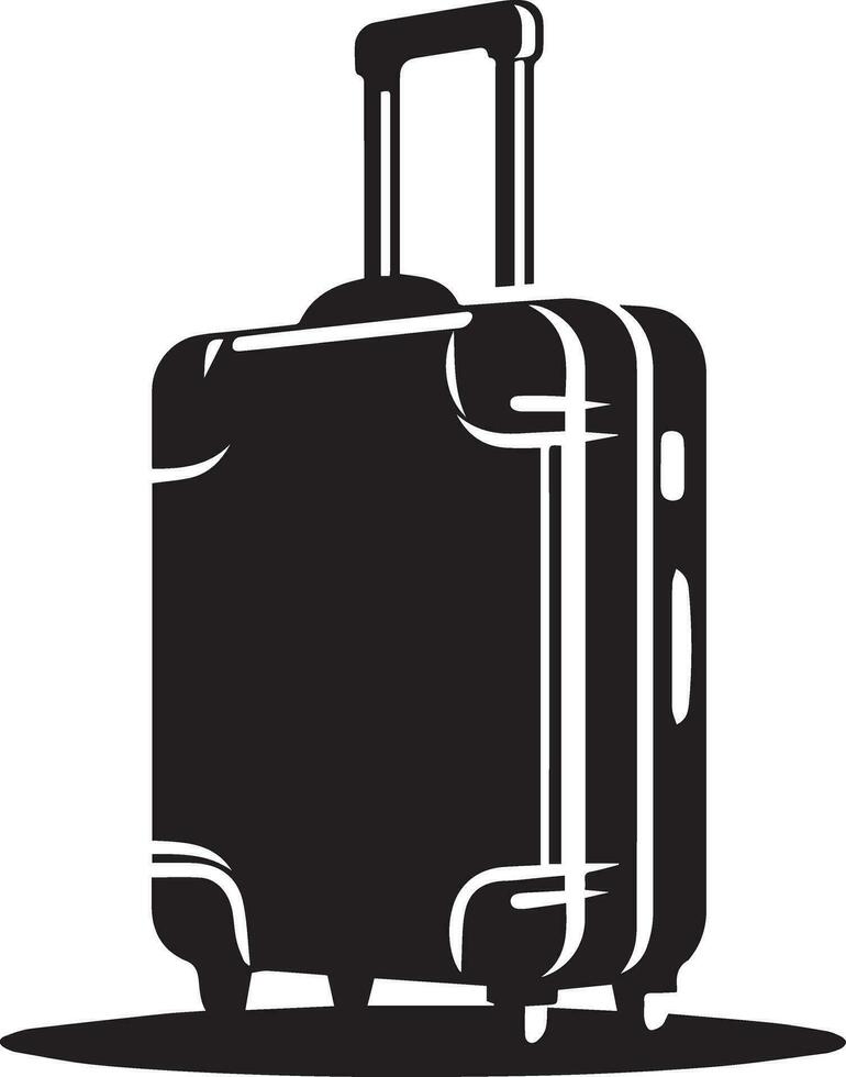 trolley bag vector silhouette illustration black color