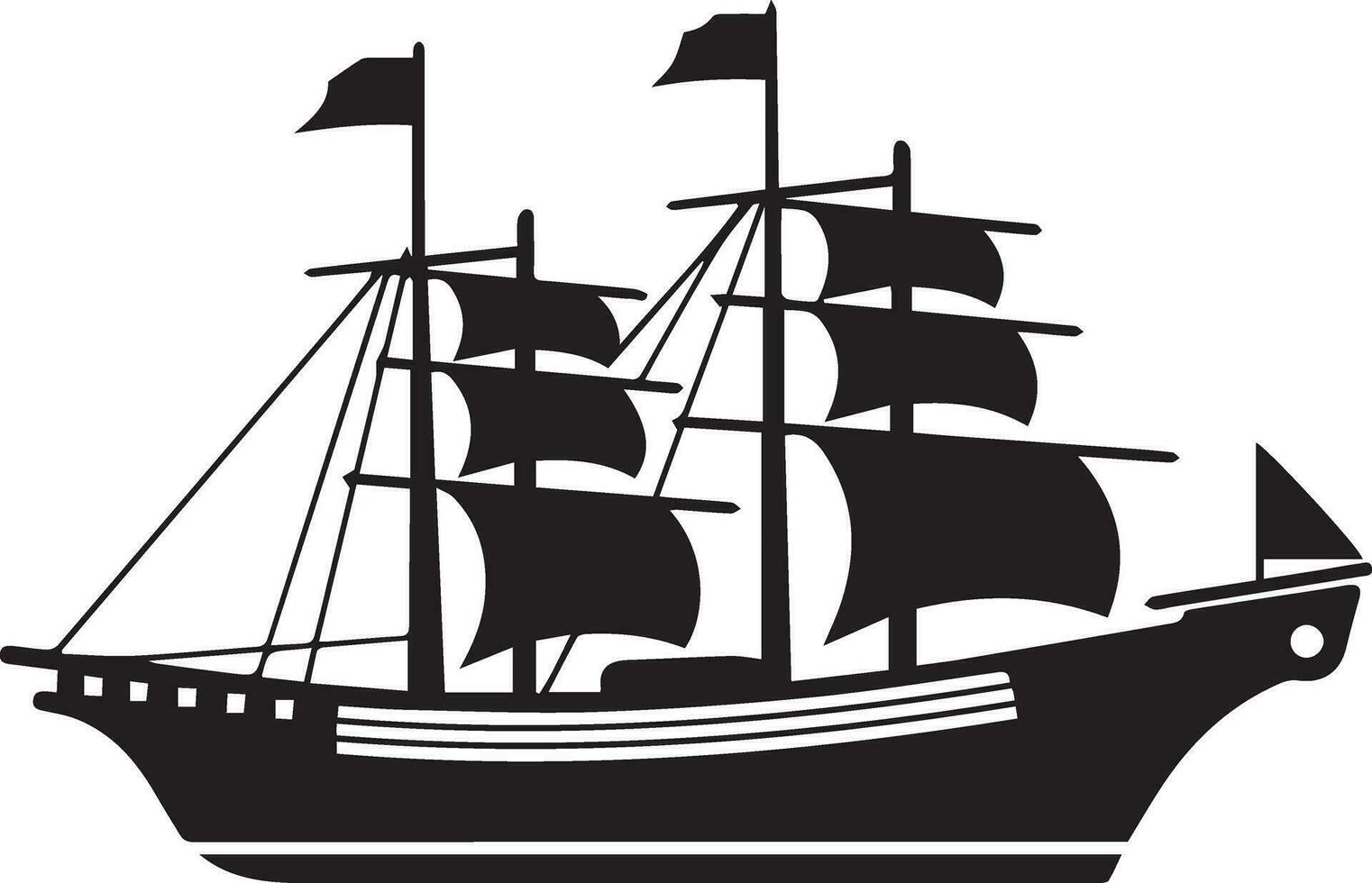 ship vector silhouette illustration 3