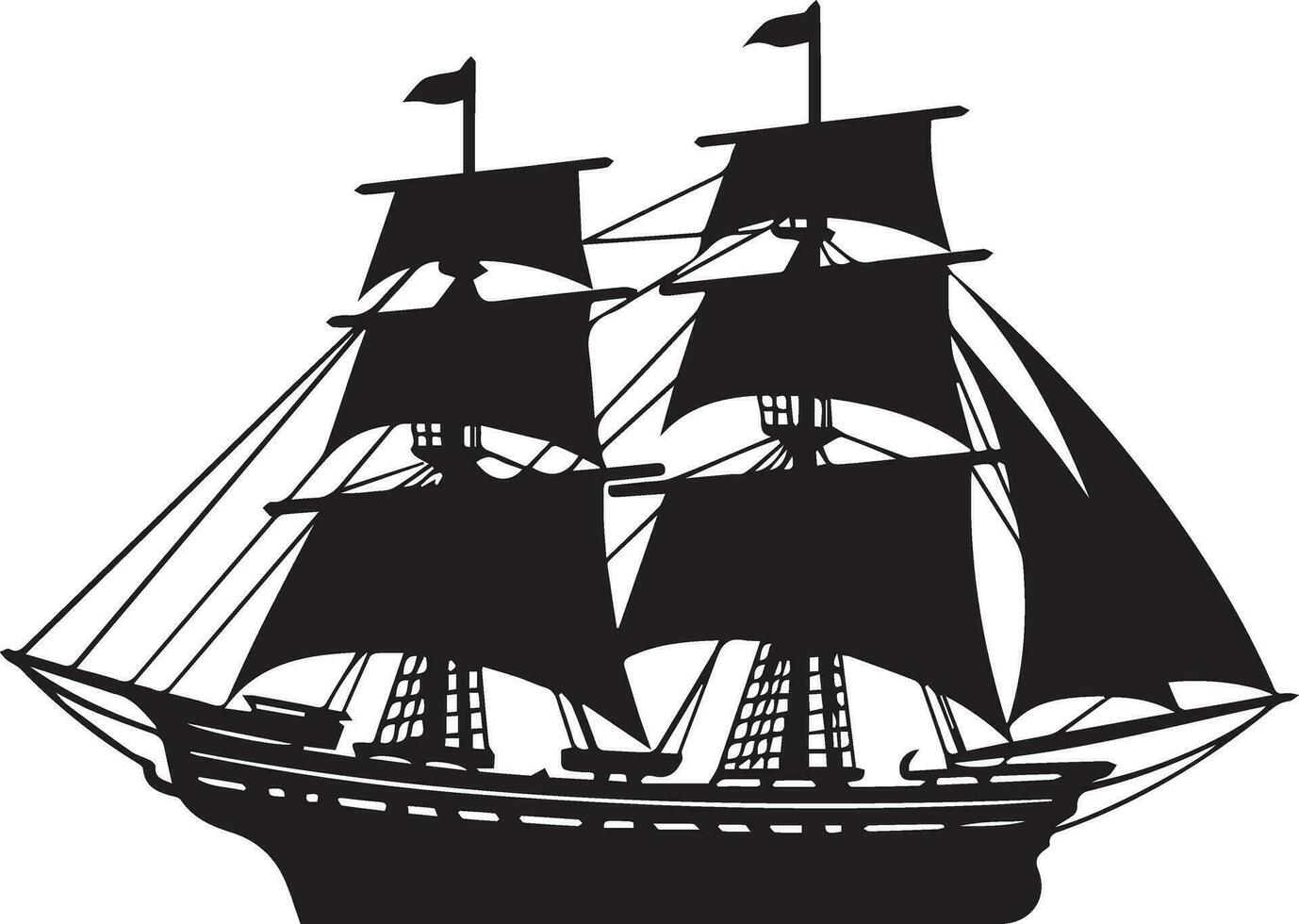 ship vector silhouette illustration 4