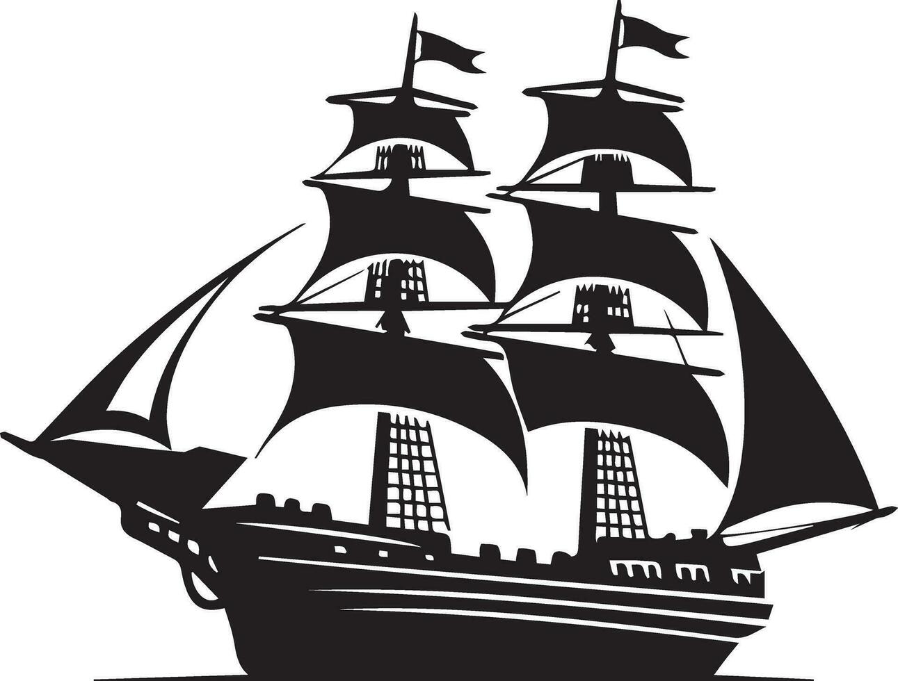 ship vector silhouette illustration 5