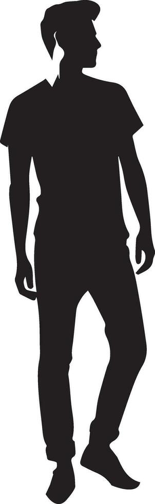 hombre actitud vector silueta ilustración negro color 5 5