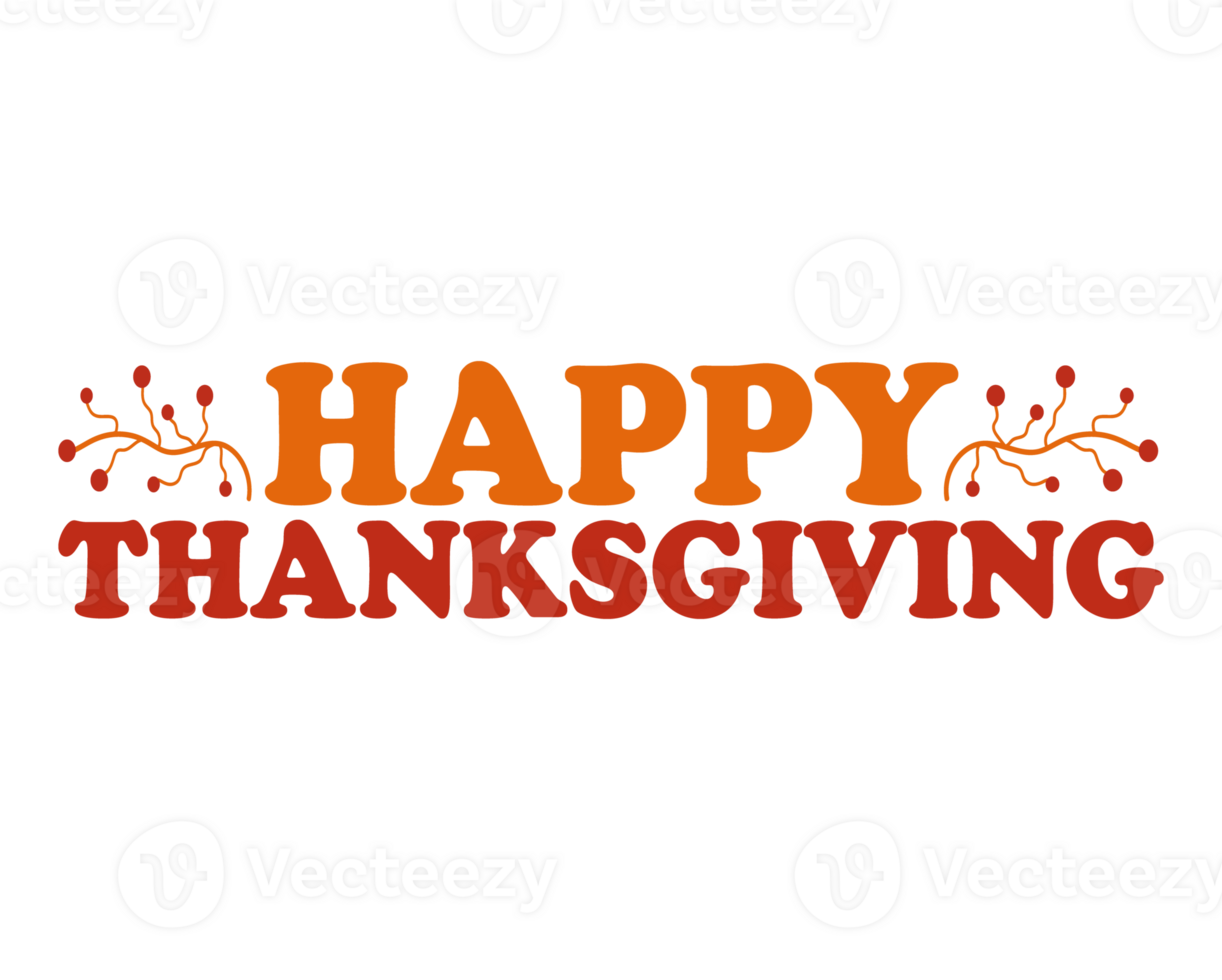 Happy Thanksgiving Typography Text Illustration png