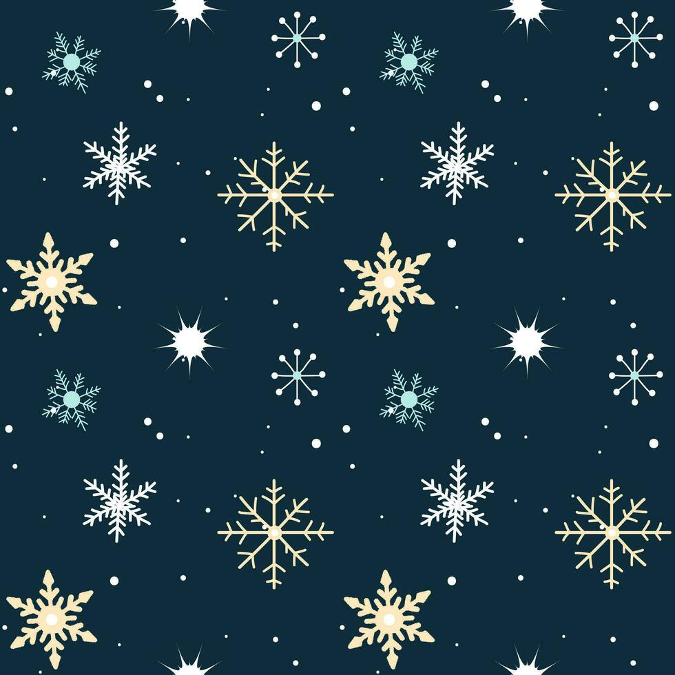 Winter seamless pattern with snowflakes. Christmas vector pattern. Winter card design.