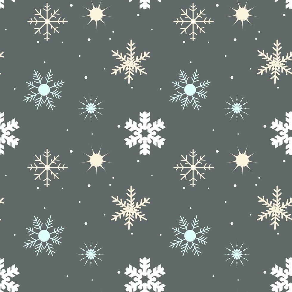 Winter seamless pattern with snowflakes. Christmas vector pattern. Winter card design.