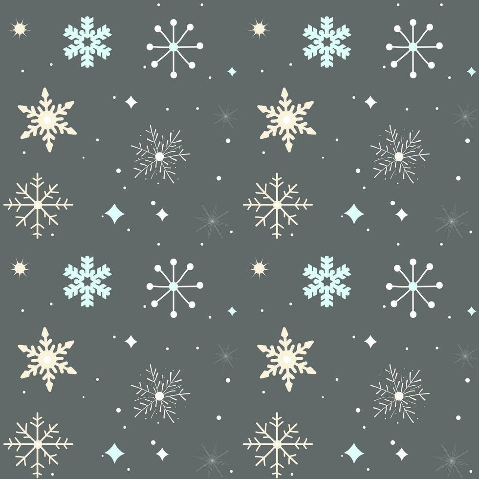 Christmas vector pattern. Winter seamless pattern with snowflakes. Winter card design.