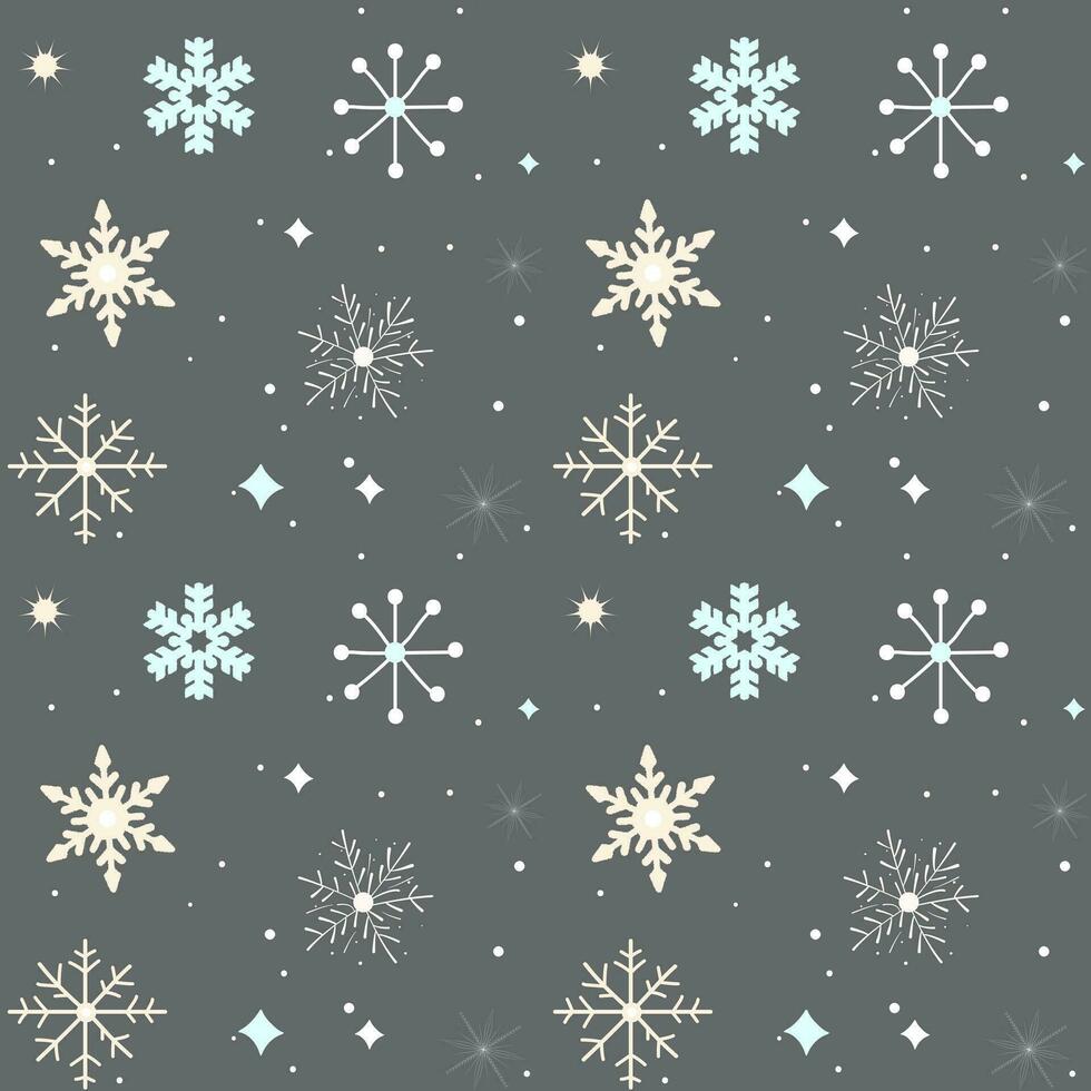 Christmas vector pattern. Winter seamless pattern with snowflakes. Winter card design.