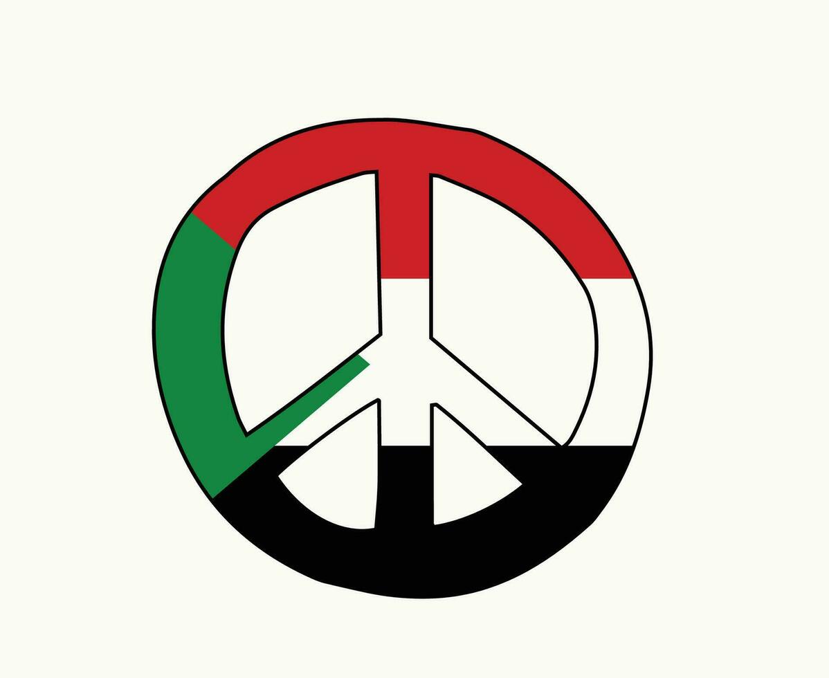 Sudan Peace Flag Symbol Emblem Middle East country Abstract Vector illustration Design