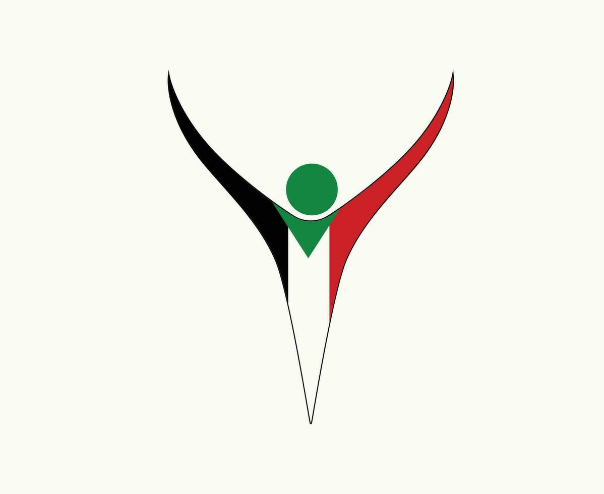 Sudán símbolo bandera medio este país emblema resumen vector ilustración diseño